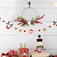 thumbnail image 2 of christmas decorations Christmas wreaths are hung on the metal wall to simulate festive decorations. We offer housewarming gifts for Christmas parties, 2 of 6