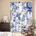 thumbnail image 3 of White Blue Spring Floral Kitchen Curtains 96 Inch Length, Summer Botanical Hummingbird Grommet Top Bedroom Living Room Curtains, Light Filtering Cafe Curtain Drapes 2 Panels Set 104''x96'', 3 of 9
