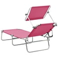 thumbnail image 5 of Suitable for Outdoor,Lawn,Courtyard,Beach,Sunbathing,Folding Sun Lounger with pink Aluminium, 5 of 9