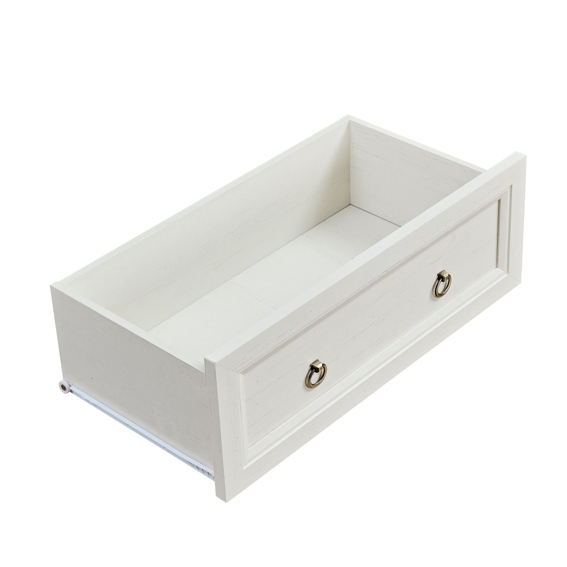 AENKYO Farmhouse Dresser with 6 Drawers, Storage Drawer Chest for Home, Cream White & Rustic Brown Finish