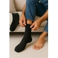 thumbnail image 6 of Dr. Sol 6-Pair Men’s Diabetic Crew Socks Size 10-13 – 90% Cotton Non-Binding Seamless Socks – Recommended for Circulation, Edema, Neuropathy, and Diabetes – Black Therapeutic Sock Pack, 6 of 8