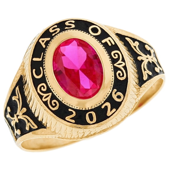 JackAni 10k Gold Simulated July Birthstone CZ 2026 Class Graduation Ring - Size 5.00
