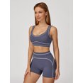 thumbnail image 4 of IDOPIP Womens Workout Sets Color Block Compression Sports Bra Matching High Waist Tummy Control Butt-Lifting Shorts 2 Piece Gym Yoga Pilates Running Outfits, 4 of 8