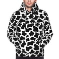 thumbnail image 4 of Bingfone Cow Print Black White Men'S Drawstring Hoodie Long Sleeve Pocket Sweatshirts-X-Large, 4 of 9
