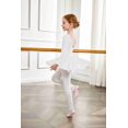 thumbnail image 3 of Arshiner Girls Ballet Leotards with Chiffon Dance Skirt Long Sleeve Crisscross Back Toddler Dance Outfit Combo, 3 of 7