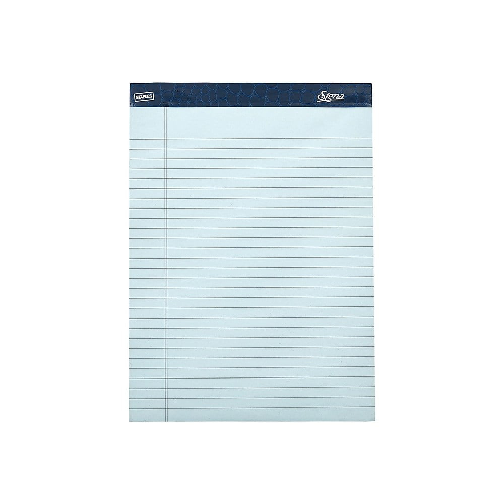 Staples Signa 8.5x11.3/4 Letter Size Wide Ruled Notepads,50 Assorted Pastel Shee 