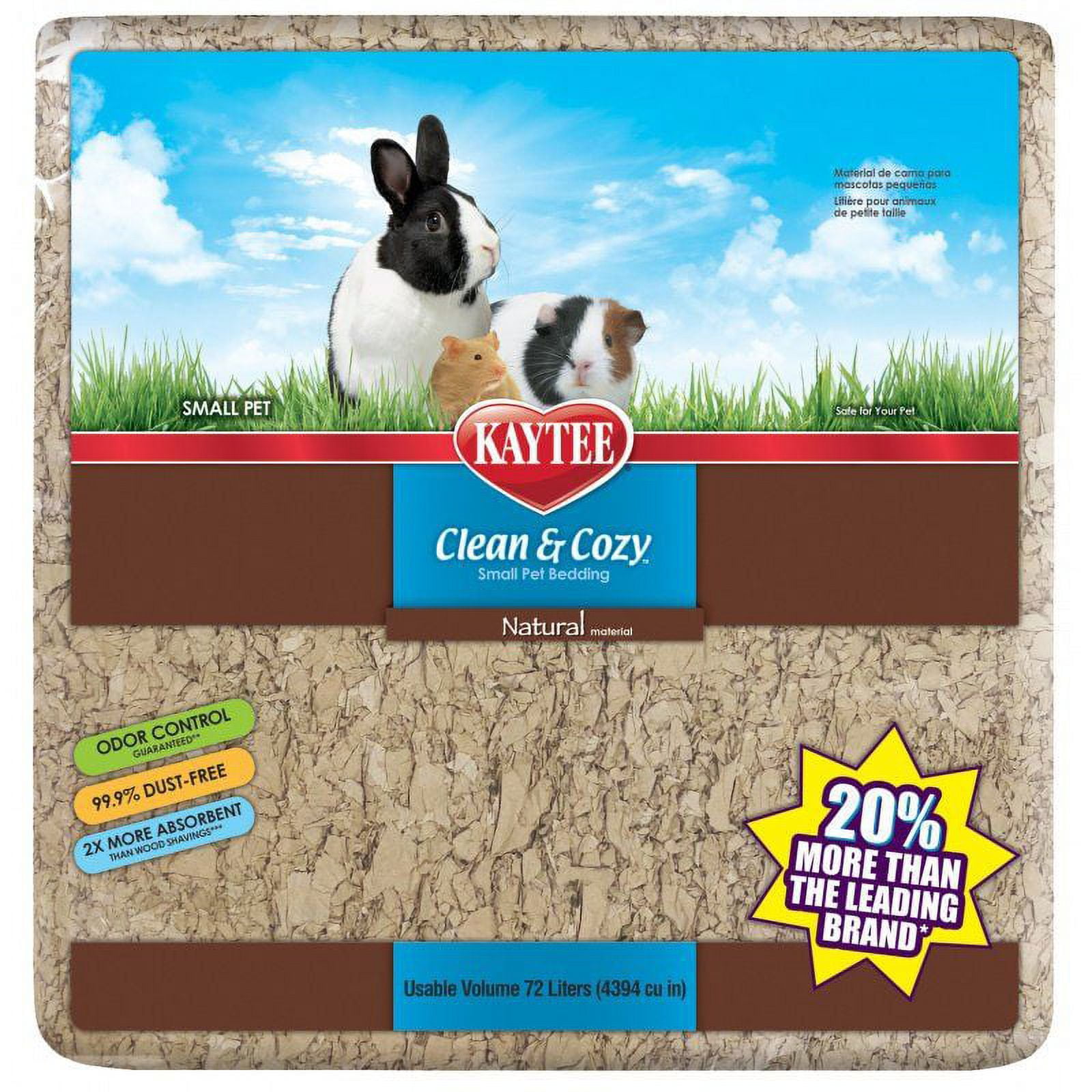 Kaytee Clean & Cozy Small Pet Bedding - Natural [Small Pet, Bedding Material] 72 Liters
