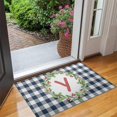 thumbnail image 2 of Buffalo Plaid Doormat Non-Slip Absorbent Resist Dirt Wreath Front Door Mat Machine Washable Letter Y Welcome Mats Outdoor Inside Floor Rugs for Entryway 30" X 17", 2 of 6