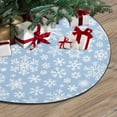 thumbnail image 3 of FMSHPON Christmas Snowflakes Light Blue Xmas Christmas Tree Skirt Stand Mat for Holiday Party Decoration Indoor Outdoor 36 inches, 3 of 3