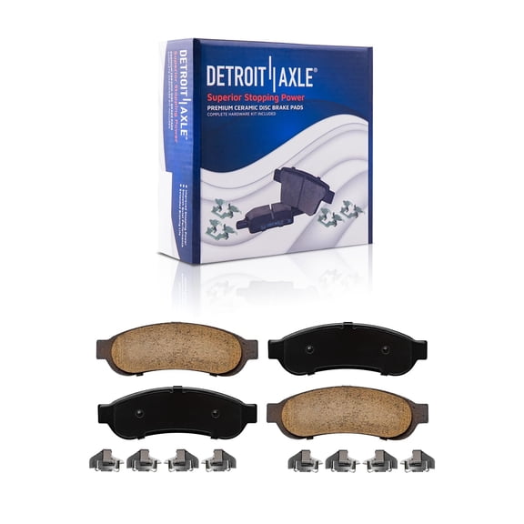Detroit Axle - Rear Brake Pads for 2005-2012 Ford F-250 F-350 Super Duty 2006 2007 2008 2009 2010 2011 Ceramic Brake Pads Replacement Brakes