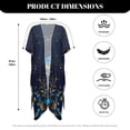 thumbnail image 6 of Xoenoiee Butterfly Flower Pattern Women Bathing Suit Coverup Casual Loose Swimsuit Coverups Open Front Kimono Cardigan Cover Up Half Sleeve Summer Beach Cover up, 6 of 7