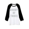 thumbnail image 1 of Mommy Of Three Unisex 3/4 Sleeves Baseball Raglan T-Shirt Tee White Black X-Large, 1 of 4
