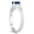 thumbnail image 2 of SZUL Women's 6X4MM Sapphire and Diamond Wave Ring in 10K White Gold, 2 of 4