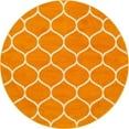 thumbnail image 1 of Unique Loom 3146762 5 x 5 Pi Arrondi Treillis Frise Ronde Tapis&44; Orange, 1 of 1