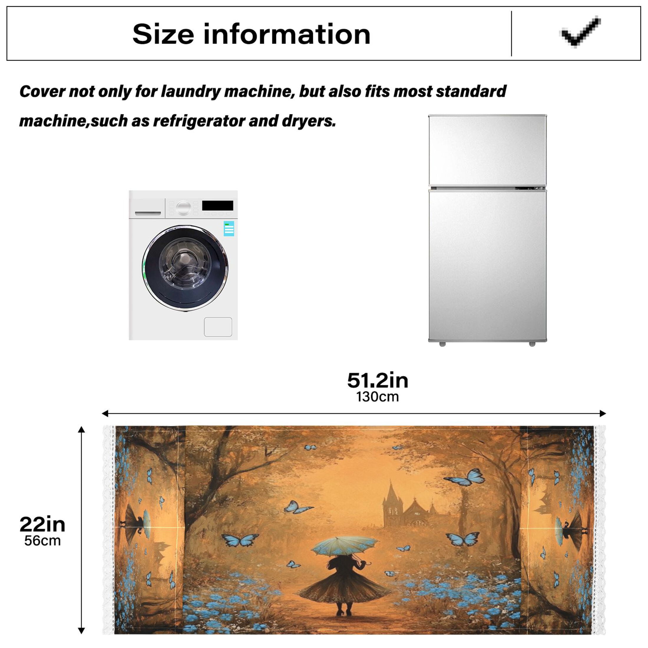 WOBOGO Blue Butterfly Forest Washing Machine Cloth Dryer Refrigerator Top Cover Protective Non-Slip Mat For Kitchen Laundry