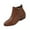 Brown, variant on Women's Fashion Casual Winter Versatile Embroidery Round Toe Thick Heel Side Zipper Short Boots Mid Heel Ankle Boots Brown 8.5