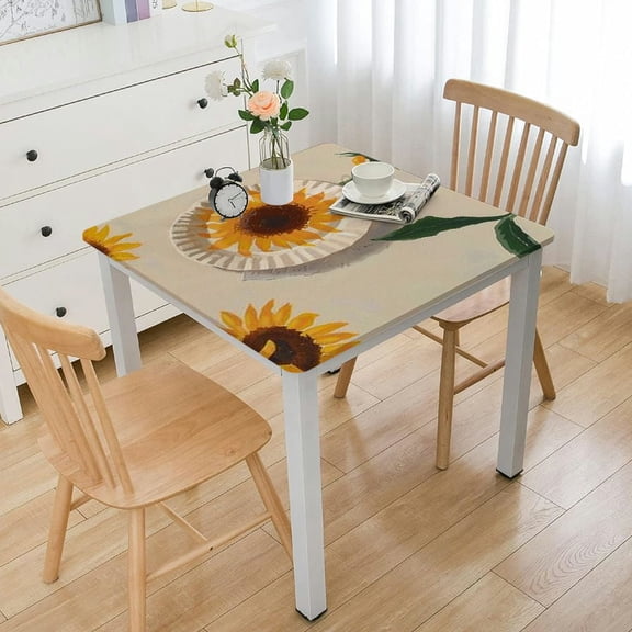 BANET Farmhouse Square Table Cloth Square table Cover, Waterproof Wipeable Oilcloth Tablecloth, Summer Small Square Outdoor Camping Tablecloth for Picnic Table