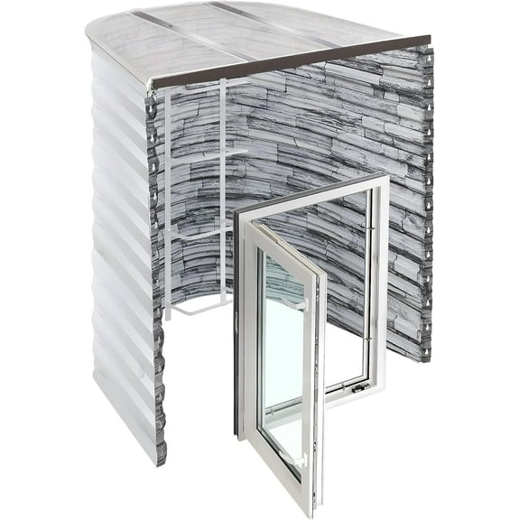 Window Well Supply - Egress Window Well Kit - Complete Basement Egress Window Kit - Includes Argon-Filled Basement Window, Window Well, Egress Ladder, Window Well Cover - 42"W x 36"P x 48"D