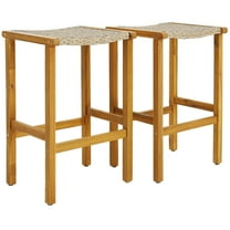 YYAo Patio Wood Bar Stools Set of 2/4-2Pieces