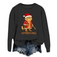 thumbnail image 4 of Wang6 Womens Plus Size Christmas Graphic Sweatshirts Trendy Xmas Long Sleeve Litter's Full Letter Print No Hood Pullovers Causal Loose Fit Crew Neck Tops Shirts Black XL, 4 of 4