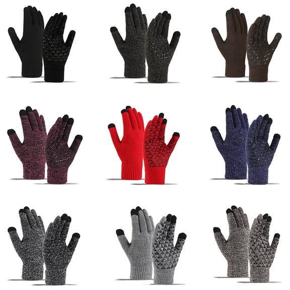 Yoyauz Winter Wool Lined Gloves, Men's And Women's Touch Screen Gloves, Knitted Elastic Warm And Cold Weather