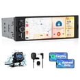 thumbnail image 1 of Pyniro Universal Single Din Car Stereo with Wireless CarPlay & Android Auto, 6.36 Inch IPS Touch Screen Head Unit with Backup Camera/External Microph, 1 of 8