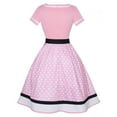 thumbnail image 4 of Halloween Costumes for Women Women's Vintage Tea Dress 1950s Formal Dresses for Women Short Sleeve Crew Neck Dresses Evening Party Cocktail Dress, 4 of 4