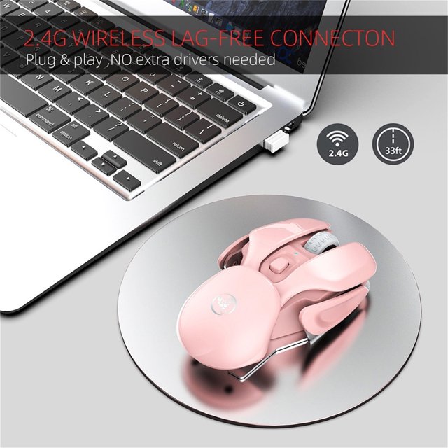 Ratón inalámbrico recargable 2,4G Wmkox8yii óptico silencioso de metal para PC