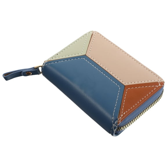 MEIBUTYUP Wallet Card Holder Blue PU 1Pack Security for Personal Belongings Travel