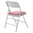 Fabric Padded Folding Chair, Triple Cross Bracing, Quad Hinging, 300 lb