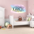 thumbnail image 2 of Sign Wall Decals for Children Bedroom - Pretty Rainbow Background LOVE DIY & Creativity Boy Girl Bedroom Wall Sticker - Size: 20 In x 12 In, 2 of 5