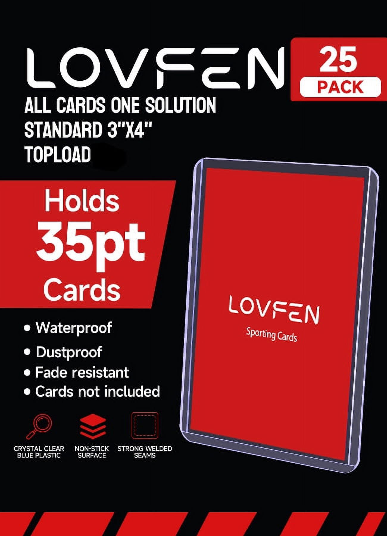 LOVFEN3 "x 4" tall transparent top loader for card sleeves, trading card sleeves, baseball card protectors for YuGiOh, MTG, TCG and sports card storage cases