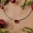 thumbnail image 2 of JeenMata Hermoso collar con colgante solitario de piedra natal de enero de corte redondo de 1 quilate, granate, chapado en oro blanco de 18 quilates, mujer, adulto, 2 of 6