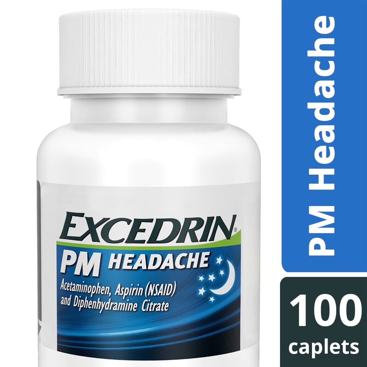 Excedrin PM CaffeineFree Caplets for Headache Pain Relief and