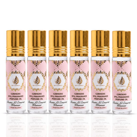 Pink Blush Shams Al Emarat Khususi Roll-On Perfume Oil 10ml (0.34 oz) By Ard Al Zaafaran (Pack of 6)