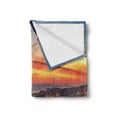 thumbnail image 2 of Cityscape Soft Flannel Fleece Blanket, Cityscape of Lisbon Portugal Traditional Seaside City Colorful Sky Sunset Evening View, Cozy Plush for Indoor and Outdoor Use, 70" x 90", Brown, by Ambesonne, 2 of 5