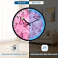 thumbnail image 5 of Voice Activated Clock with Glow Light 12 Inch Large Silent Wall Clock Battery Operated for Home Decor Pink Butterfly Pattern, 5 of 8