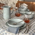 thumbnail image 6 of Overback Coupe Dinnerware Set Semi-Matte Fog Blue Stoneware 16-Piece, 6 of 8