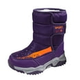 thumbnail image 4 of Miluxas Boys Girls Snow Boots Waterproof Hook and Loop Mid Calf Faux Lining Winter Shoes for Little/Big Kids Purple 13 M(32), 4 of 7