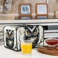 thumbnail image 5 of KLL Whimsical Owl On Branch Print 4 Slice Toaster Dust Covers Kitchen Small Appliance Cover with 2 Pockets,Can hold Jam Spreader Knife & Toaster Tongs (12.4 x 10.6 x 8.2), 5 of 6