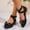Black, variant on BLTIBY Women's Fashion Low Heel Shoes Adorned with Rhinestone Bow Details Strap Beige 36
