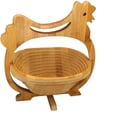 thumbnail image 4 of Cesta plegable de bambú para frutas, cuenco decorativo, frutero de madera plegable (diseño de pollo), 4 of 7