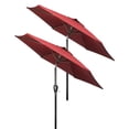 thumbnail image 1 of Paraguas de patio Simple Deluxe, paquete de 2 unidades, 2,3 m, para exteriores, con 6 varillas, color rojo, 1 of 7