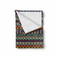 thumbnail image 2 of Geometric Soft Flannel Fleece Blanket, Retro Eighties Design Vibrant Color Scheme Geometrical Lines Half Circles Vintage, Cozy Plush for Indoor and Outdoor Use, 70" x 90", Multicolor, by Ambesonne, 2 of 6