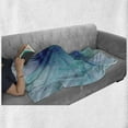 thumbnail image 6 of Spires Soft Flannel Fleece Throw Blanket, Modern Creative Computer Art Design Psychedelic Style Alternate Shapes Image, Cozy Plush for Indoor and Outdoor Use, 50" x 60", Teal Blue, by Ambesonne, 6 of 6