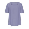 thumbnail image 6 of GERsome Womens Plus Size Summer Tops Square Neck T Shirts Puff Short Sleeve Shirt Eyelet Tunics Summer Casual Loose Blouses XL-5XL, 6 of 7