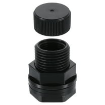 Uxcell Bulkhead Fitting with Plug, 1/2" NPT x 3/4" GHT Bulkhead Connector, Black