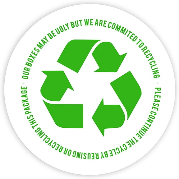 Koyal Wholesale Round Small Business Labels, Recycling Box, Set of 120