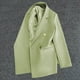 thumbnail image 1 of Blazer de mujer, moda informal, color liso, bolsillo, cuello vuelto, blusa de manga larga, blazer, blusa de dacrón para mujer, 1 of 3