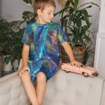 thumbnail image 4 of Fotbe Colorful Winged Dolphin Pijama Estampada de 2 Piezas para Niños – Ropa de Dormir de Manga Corta Cómoda para Niños y Niñas, Camiseta y Shorts de Algodón-3X-Large, 4 of 6